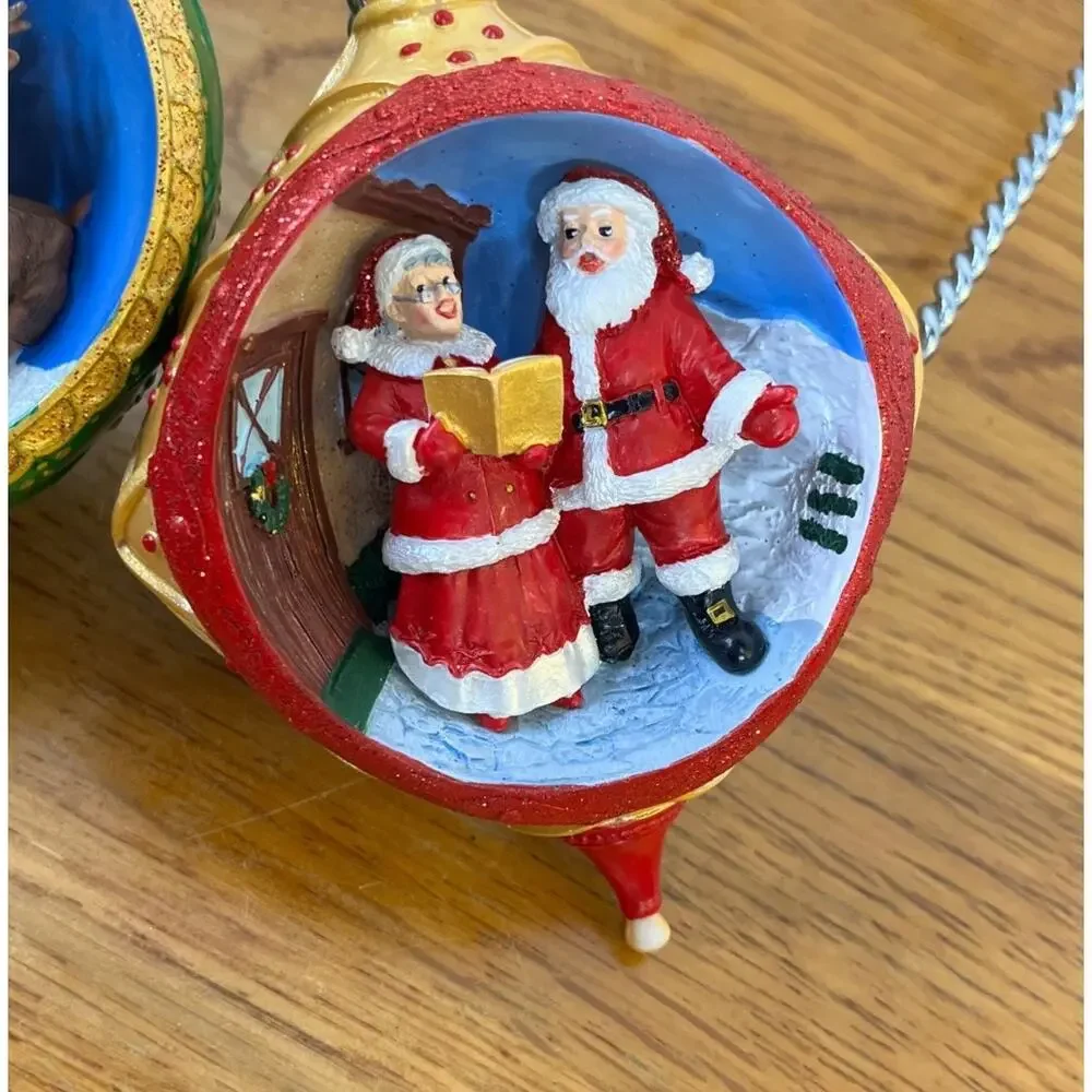 Danbury Mint Diorama Ornaments Santa at the North Pole 3D Collection Lot of 3